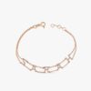 Custom Name Double Chain Bracelet with a 6 mm initial size
