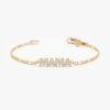 Custom Name Figaro Chain Bracelet with sparkling name detail