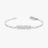 Custom Name Figaro Chain Bracelet featuring pavé CZ stones