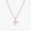 Dainty Diamond Airplane Necklace - Image 4