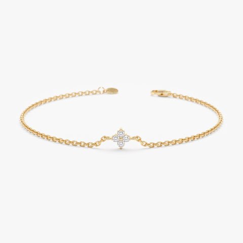 Dainty Diamond Clover Bracelet
