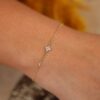 Dainty Diamond Clover Bracelet - Image 4