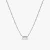 Dainty Diamond Necklace featuring a solitaire emerald-cut CZ diamond