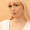 Dainty Diamond Necklace in 925 sterling silver with thick gold plating