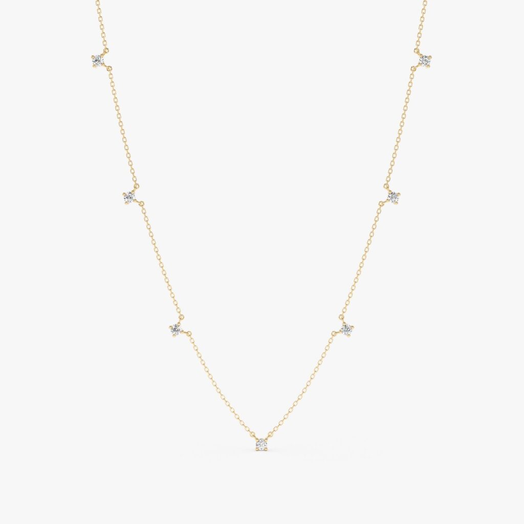 Dainty Diamond Station Necklace