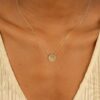 Dainty Engravable Brushed Disc Necklace - Image 4
