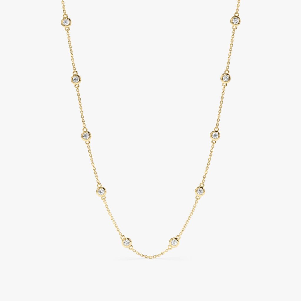 Dainty Multi Diamond By The Yard Necklace