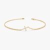 Dainty Sideways Diamond Cross Bracelet