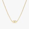 Dainty Solitaire Diamond Eye Necklace