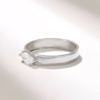 Diamond 925 Sterling Silver Band | 925 Sterling Silver Thick Band Solitaire Ring | Diamond - Image 5