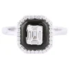 Diamond and black onyx fashion ring in 925 sterling silver