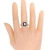 Black onyx statement ring with pave-set premium CZ diamonds