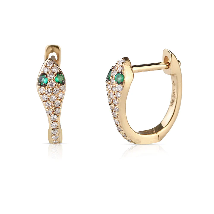 Diamond and Emerald Hoops