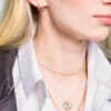 Diamond And Sapphire Evil Eye Medallion Necklace - Image 2