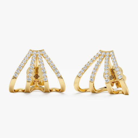 Diamond Arrow Cage Huggies