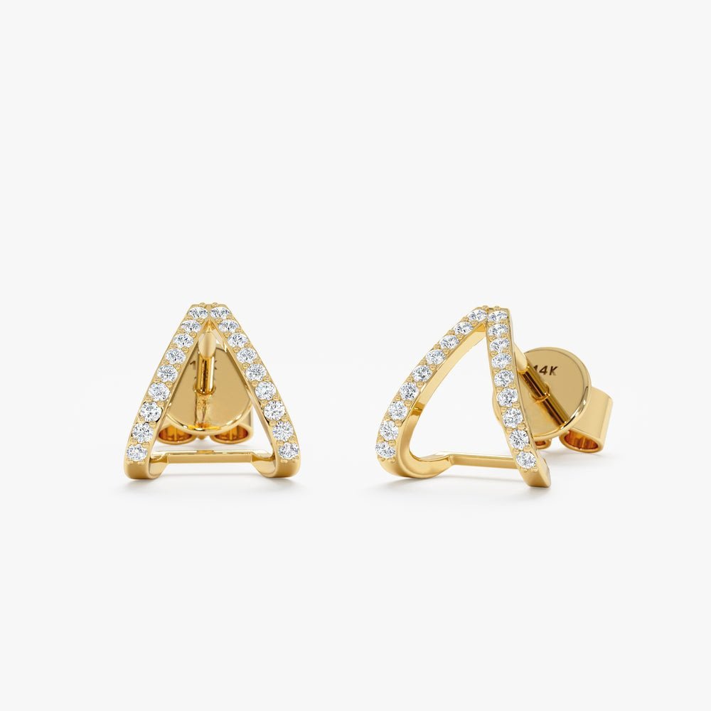Diamond Arrow Huggie Studs