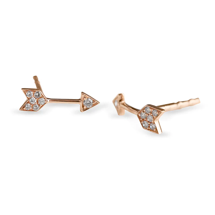 Diamond Arrow Stud Earrings
