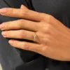 Slim sterling silver ring with thick gold plating and delicate top width
