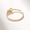 Gold plated sterling silver engagement ring with 0.19 ctw CZ stones