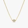 Diamond Ball Necklace with delicate chain and 4 mm pendant