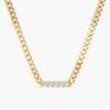 Diamond Bar Cuban Chain Necklace