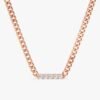 Diamond Bar Cuban Chain Necklace - Image 4