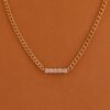 Diamond Bar Cuban Chain Necklace - Image 6