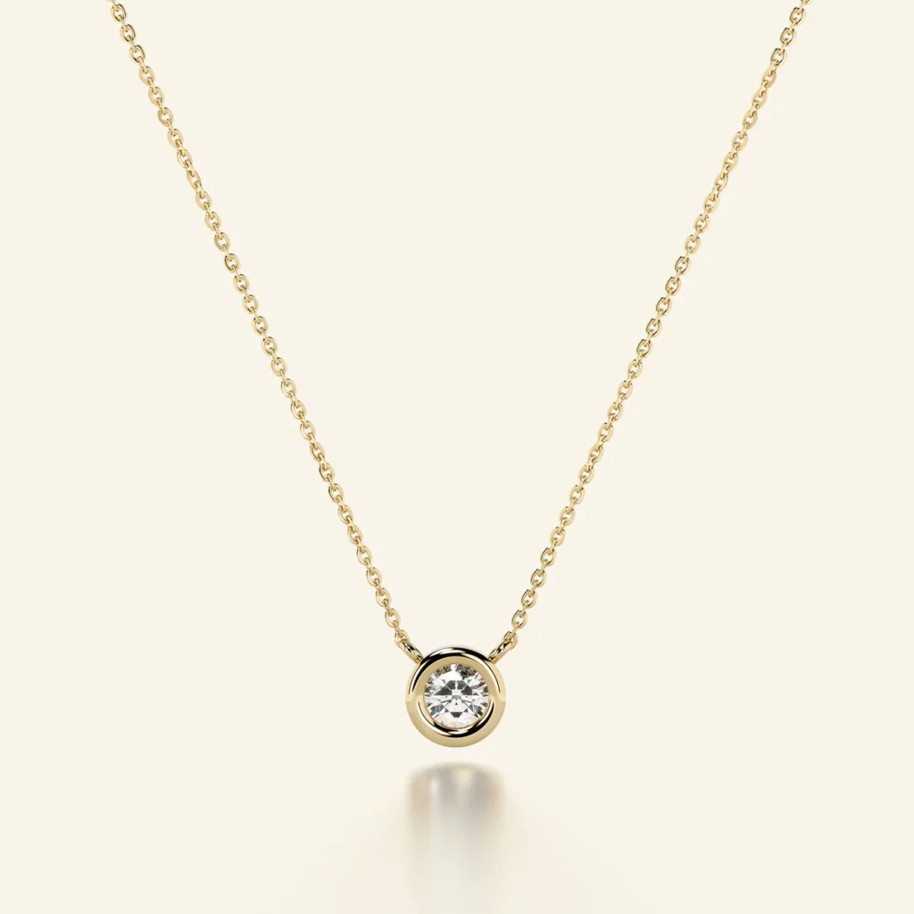 Diamond Bezel Necklace | Diamond Necklace | Diamond Necklace for women