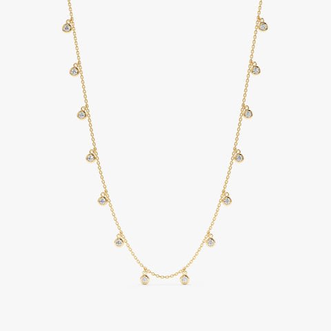 Diamond Bezel Station Necklace