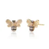 Gold-plated sterling silver studs with pavé CZ accents