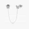 Diamond Butterfly Chain Studs - Image 2
