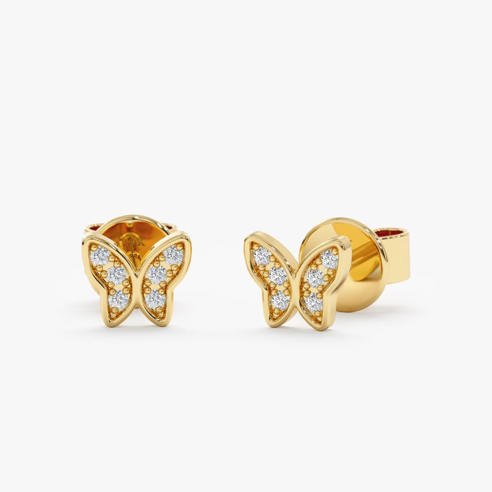 Diamond Butterfly Studs