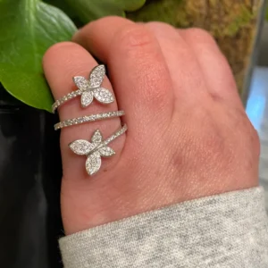 Diamond Butterfly Wrap Diamond Ring