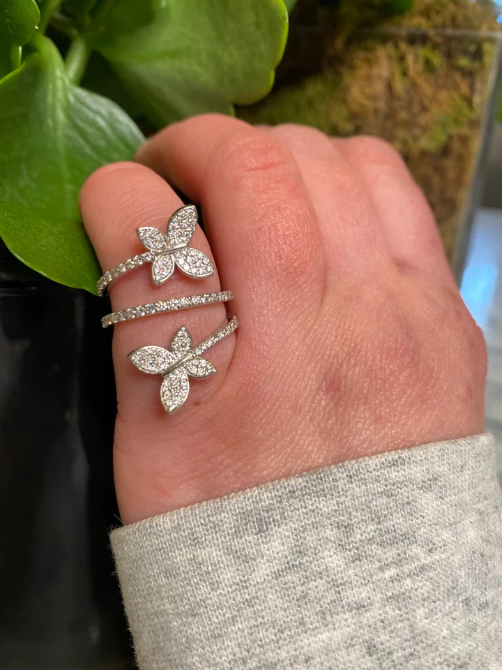 Diamond Butterfly Wrap Diamond Ring