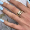 Diamond Celestial Ring in 925 sterling silver with thick gold plating