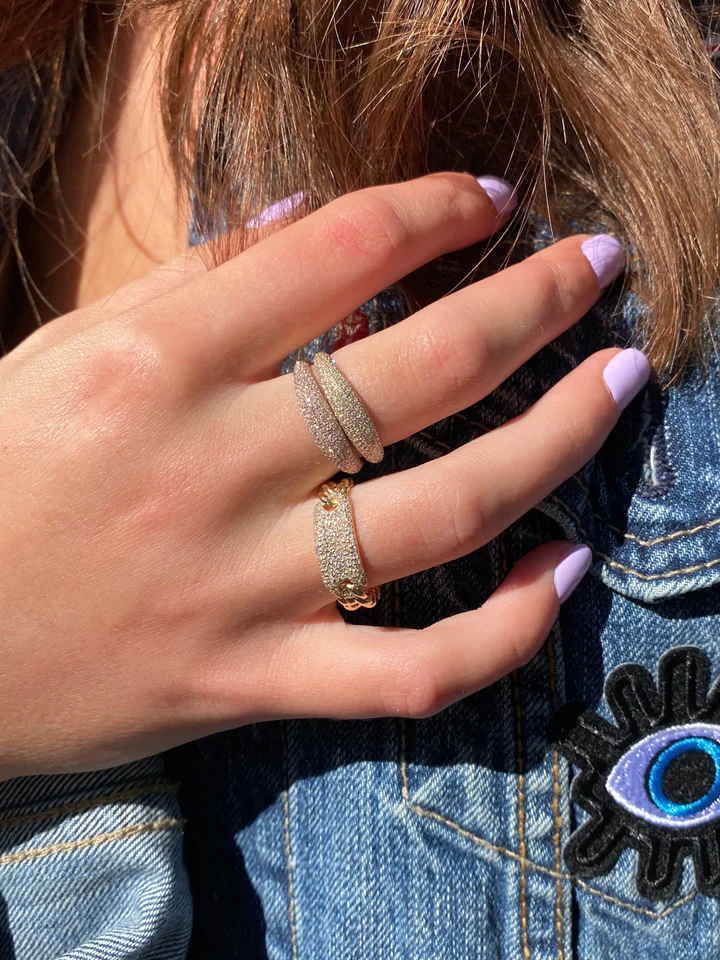 Diamond Chain Link Ring