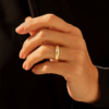 Diamond classic marriage band in sterling silver with thick gold plating