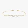 Diamond cluster bracelet with polished gold-plated sterling silver finish