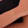 Diamond cluster bracelet in 925 sterling silver with thick gold plating