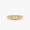 925 Sterling Silver Diamond Croissant Bubble Ring