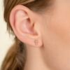 Diamond Cross Stud Earrings - Image 5
