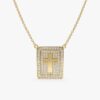 Diamond Cross Tablet Necklace