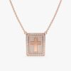 Diamond Cross Tablet Necklace - Image 3