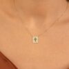 Diamond Cross Tablet Necklace - Image 6
