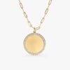 Diamond disc paperclip chain with a refined pendant design