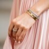 Bold dome ring designed in 925 sterling silver with gold plating