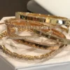 Diamond Double Bar Latch Bracelet - Image 2