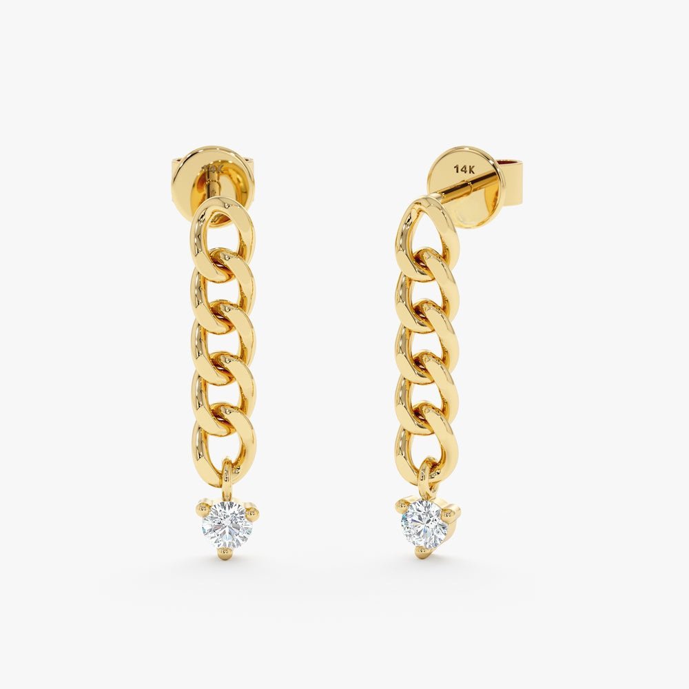 Diamond Drop Cuban Chain Studs