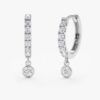 Diamond Drop Hoop Earrings - Image 2