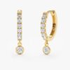 Diamond Drop Hoop Earrings - Image 3